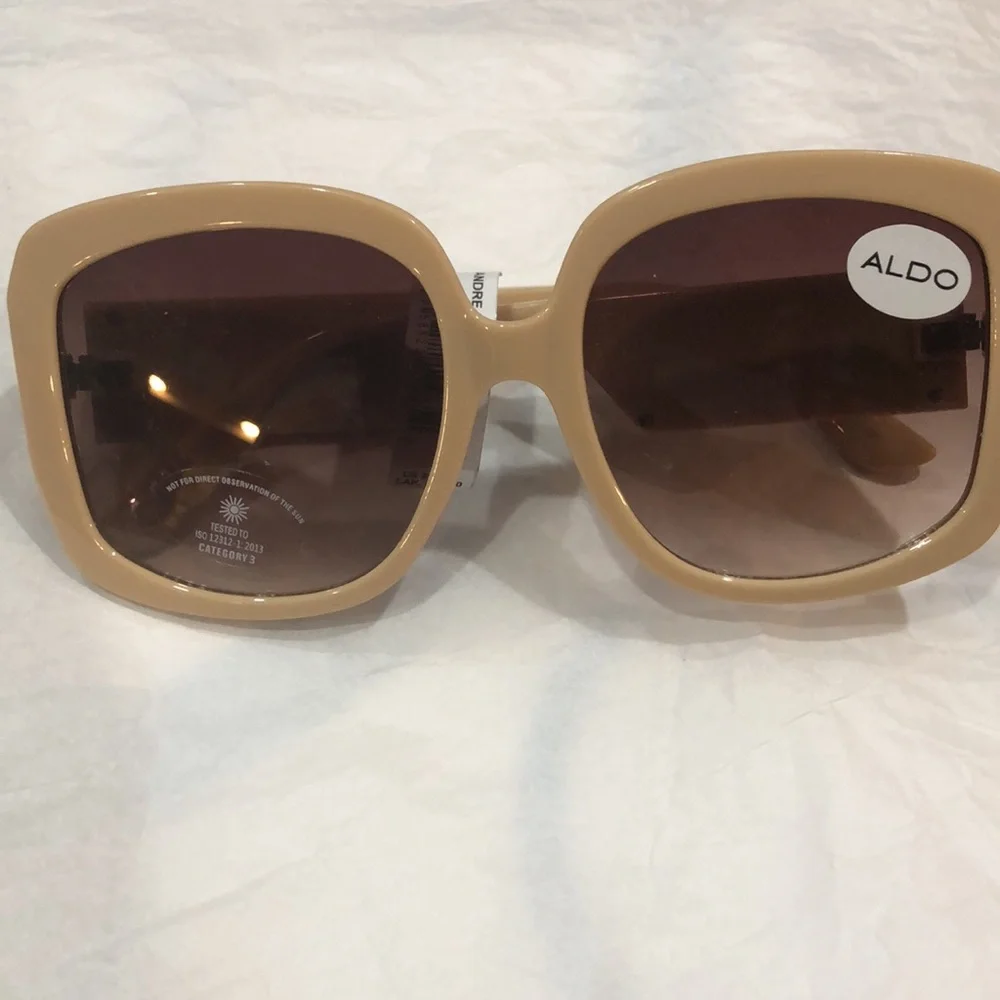 Aldo‎ tan Eliandre-271 plastic frame logo fade lens oversized sunglasses new